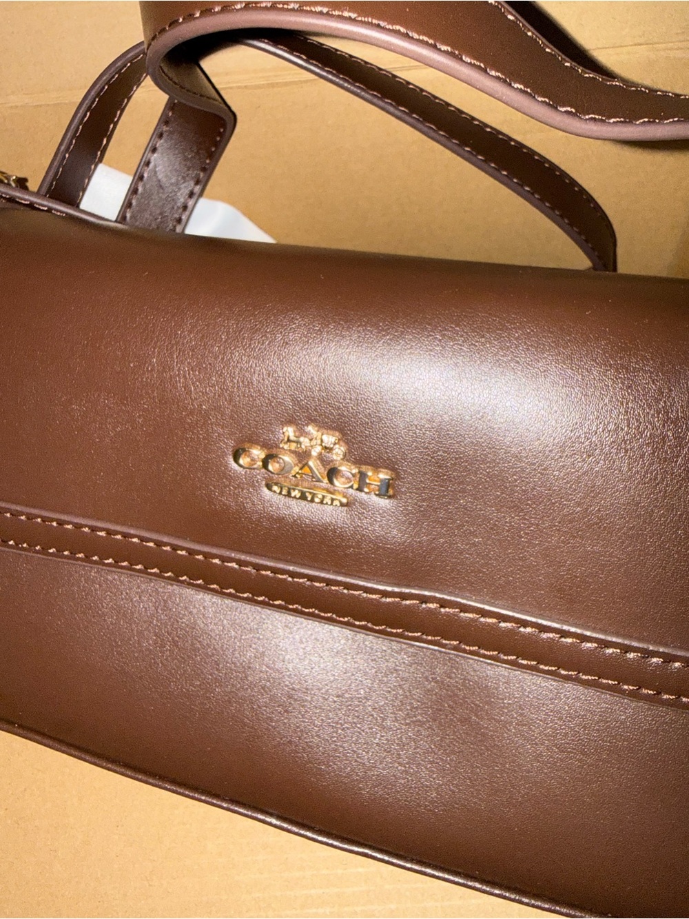 Coach New York Brown Leather Shoulder Bag - Picture 4 of 7